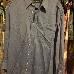 Kasper Blue Button Down Shirt with Collar 32/33